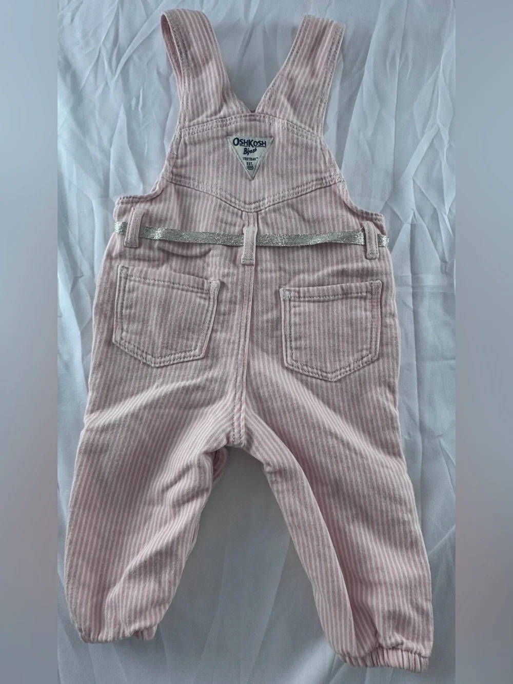OshKosh B'gosh Pale Pink Corduroy Overalls with Belt